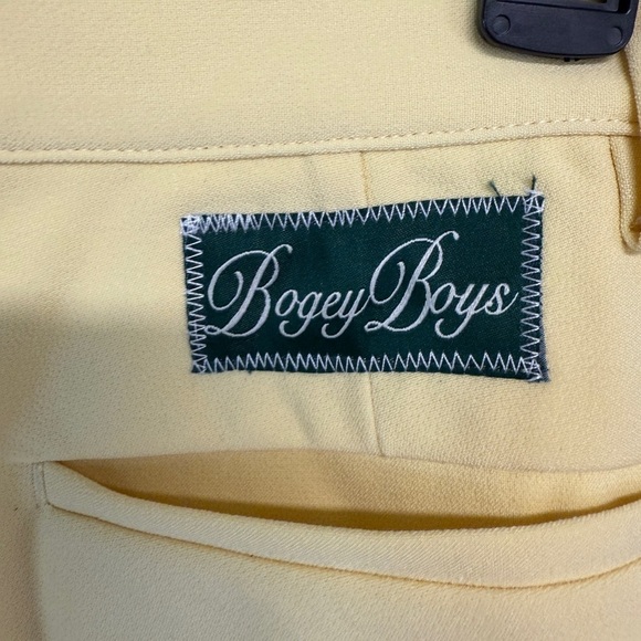 Bogey Boys Men’s The Best Pant Yellow Size 28 NWOT Straight Leg Pleated - Picture 3 of 5